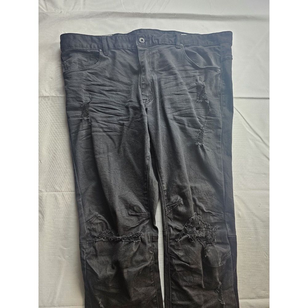 Smoke Rise Men's Black Moto Style Denim Jeans -‎ Size 42x32